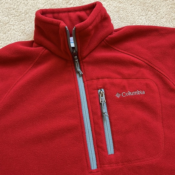Columbia Dark Red Fleece 3/4 Zip - Size Small - Picture 2 of 3